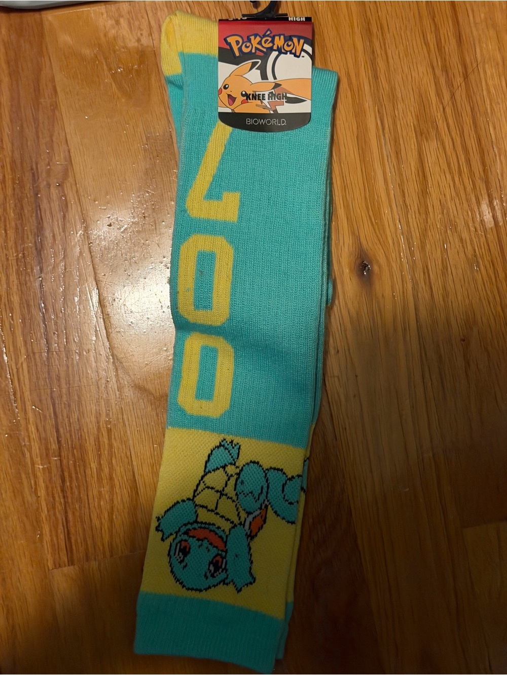 Pokemon Turquoise & Yellow Squirtle Knee-High Socks